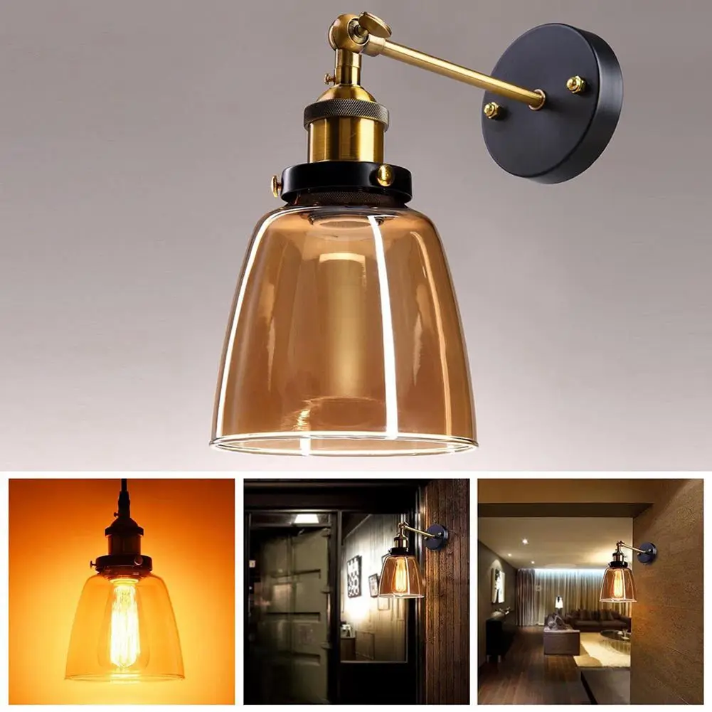 Чердачный Ретро настенный светильник овальный прозрачный стеклянный дизайн