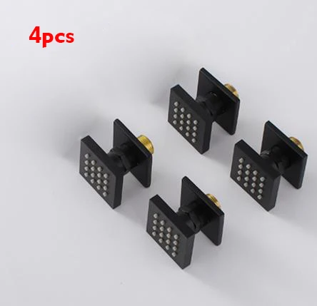 4pcs Аксессуары для ванной душа Спа матовый черный душ для тела струи осадков Массаж воды распылитель струйный 360 Вращение в стене кран - Цвет: 4pcs