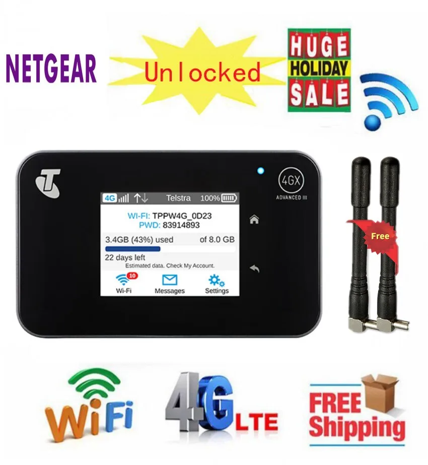 Разблокированная Aircard AC810S 810S Cat11 600 Мбит/с 4GX Advanced III 4G LTE Мобильная точка доступа + 2