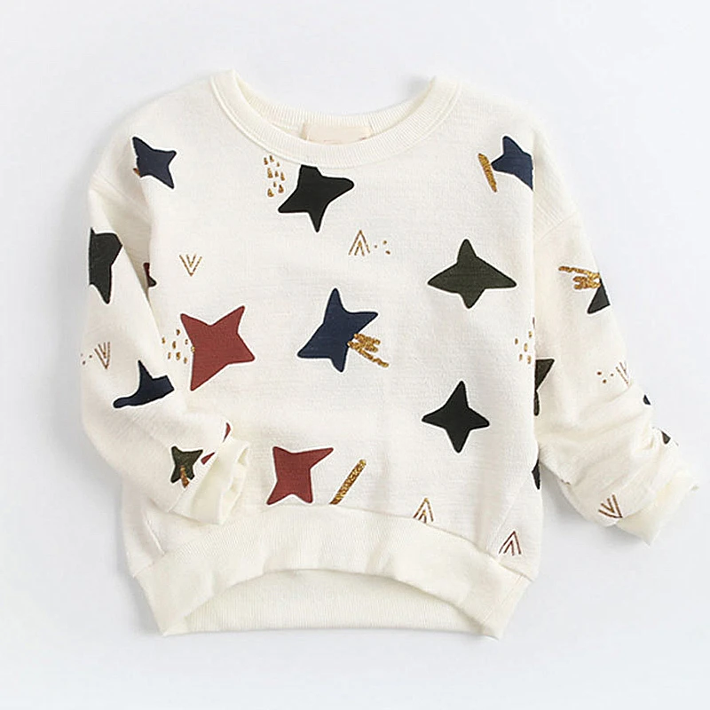 2018 Autumn Boys T-Shirt Casual Cotton Cartoon Clothes For ullover Fashion Warm Star Print Long Sleeves Tops Kids Clothing |