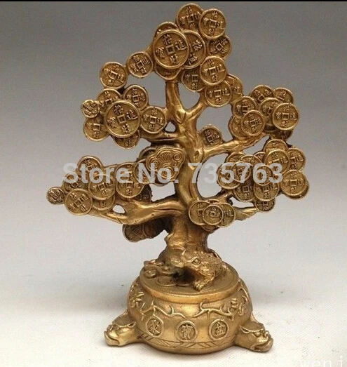 Бесплатная доставка 00686 Китайская народная медная бронза фэн шуй счастливое