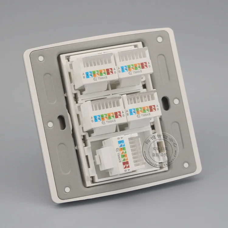 5 портов RJ45 Cat5e сеть Ethernet LAN цветная розетка цвета шампанского панель лицевой