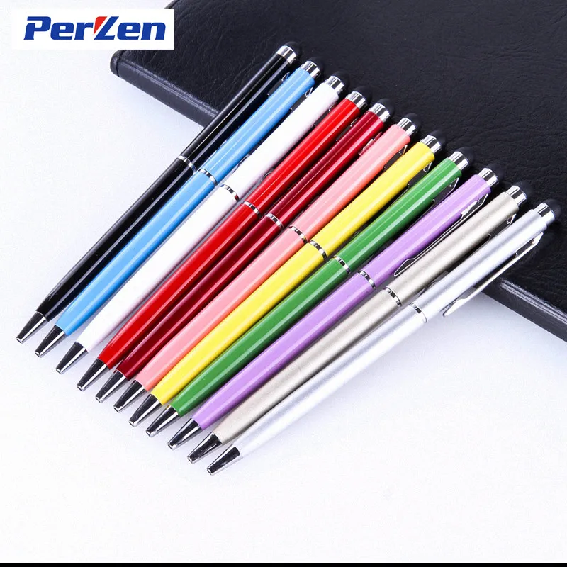 Hot!10pcs/Pack Universal 2 in 1 Touch Screen Stylus Pens for iPad iPhone Samsung Tablet / All Mobile Phones /Tablet PC + Zip Bag