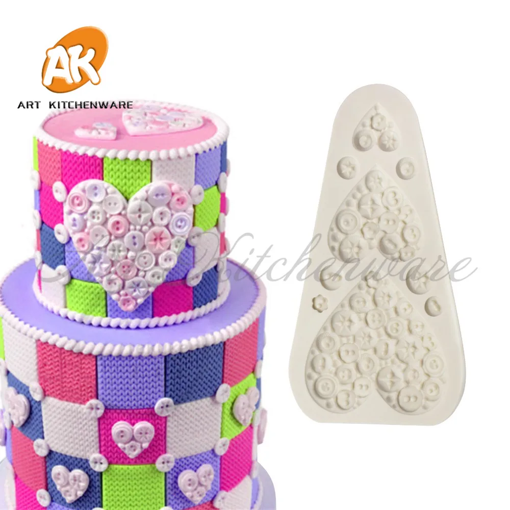 

Силиконовая форма в форме сердца для Дня Святого Валентина, дизайнерские украшения для торта, помадки, аксессуары для выпечки