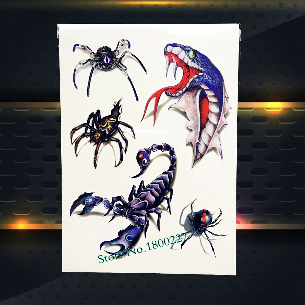 Красная злая да Мужская Сова Съемная Татуировка Мужчины Женщины для боди арта