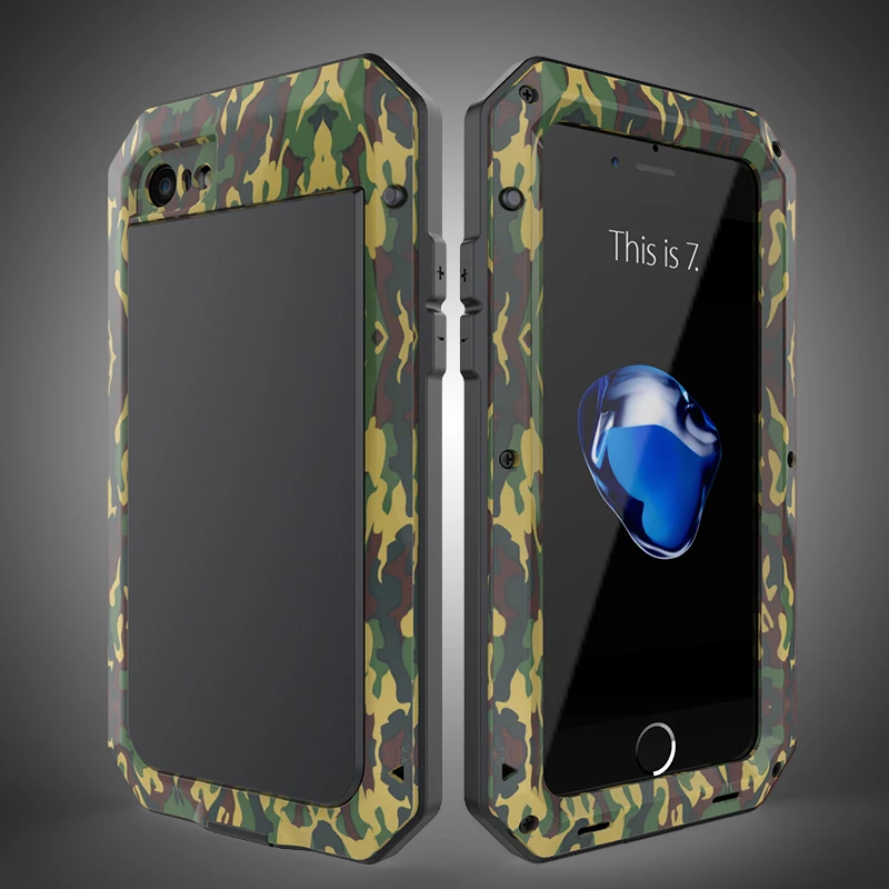 Outdoor Heavy Duty Doom Armor Shockproof Metal Case For iPhone XS MAX XR X 7 8 6 6S Plus 5 SE 5S 4 4S Dustproof Protection Cover