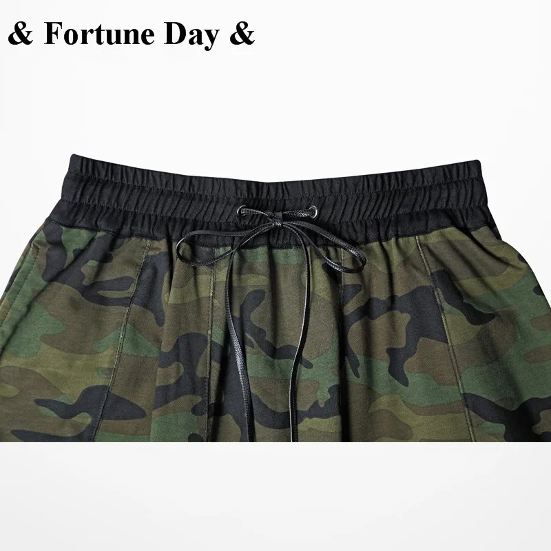 Шорты мужские камуфляжные в стиле хип хоп хлопок стрейч повседневная спортивная