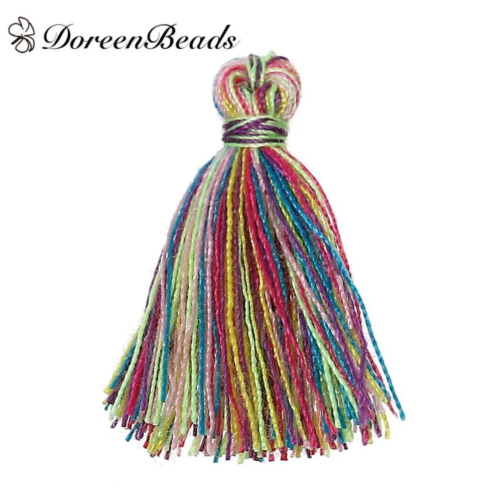 DoreenBeads хлопок шелковистая кисточка многоцветный 25 мм (1 &quot) длинный 4 шт | Дом и сад