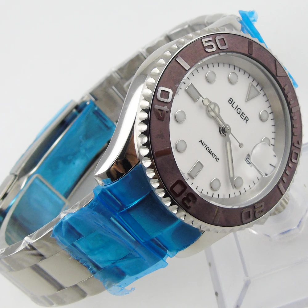 Мужские часы Bliger 40 мм с белым циферблатом и датой|watch men|watch men watchwatch watch |