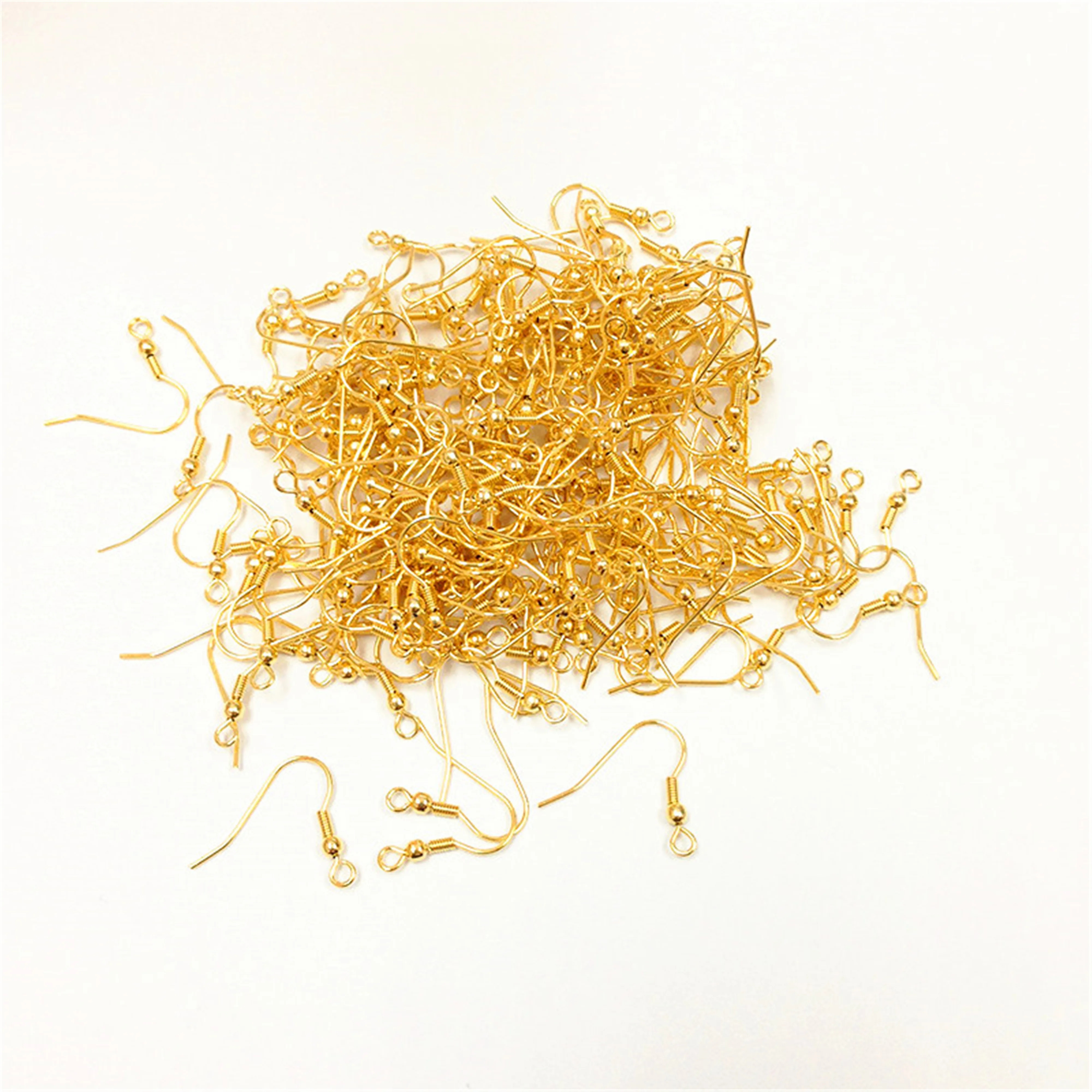 Оптовая продажа 20 шт./партия 18 мм кг желтое золото серьги крючки аксессуары для