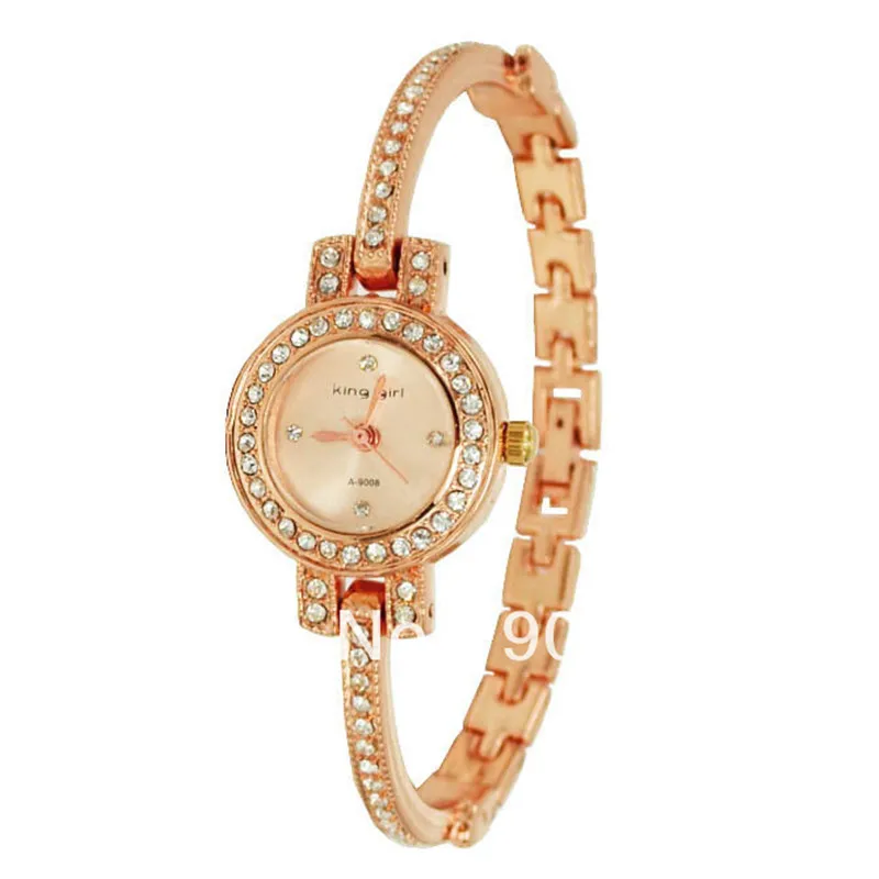 Женские часы с бриллиантом роскошные покрытием из розового золота 18 К украшенные