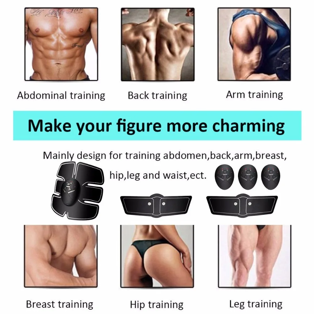 Smart Wireless Electronic Muscle EMS Stimulator ABS Abdominal Trainer Roller Sticker Slimming Beauty Machine Massager |