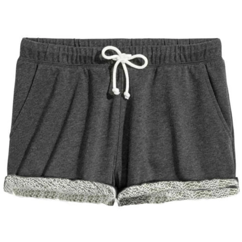 2017 летние женские шорты с эластичной талией элегантные пляжные на шнуровке