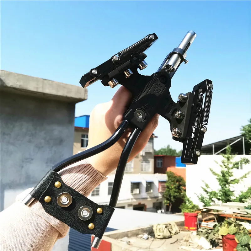 Powerful Hunting Fishing Laser Slingshot stainless steel slingshot professional Catapult Strong Sling Shot with rubber band powerful hunting slingshot with rubber band tubing pu leather catapult tactical plastic pocket sling shot ball crossbow hunting
