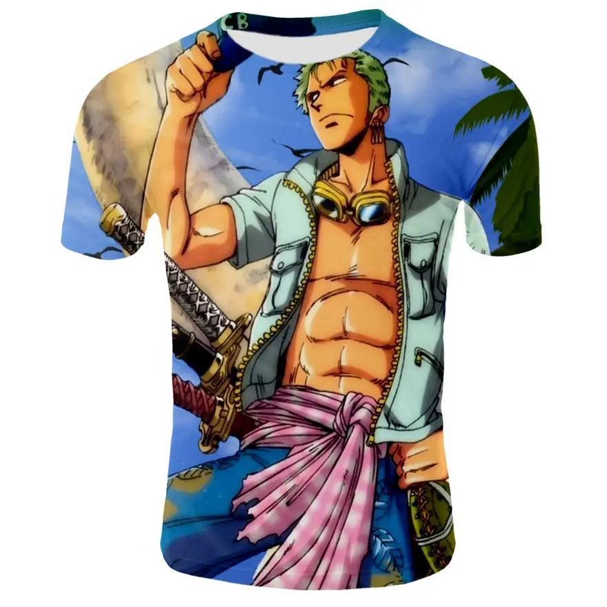 Летние футболки Luffy для мальчиков/мужчин модные с короткими рукавами и 3D принтом