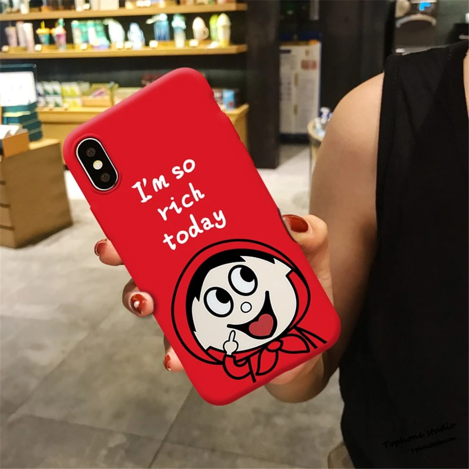 Забавный счастливый мультяшный чехол для iPhone Xs Max Xr X 10 оригинальный дизайн мягкий