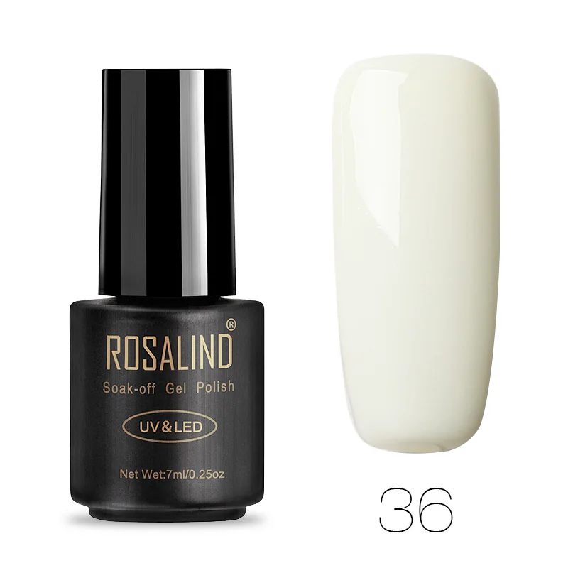 ROSALIND гель 1 Гель-лак для ногтей 7 мл 31-58 горячая распродажа чистый цвет замачиваемый УФ светодиодный Полупостоянный маникюр ногтей Гель-лаки - Цвет: 36