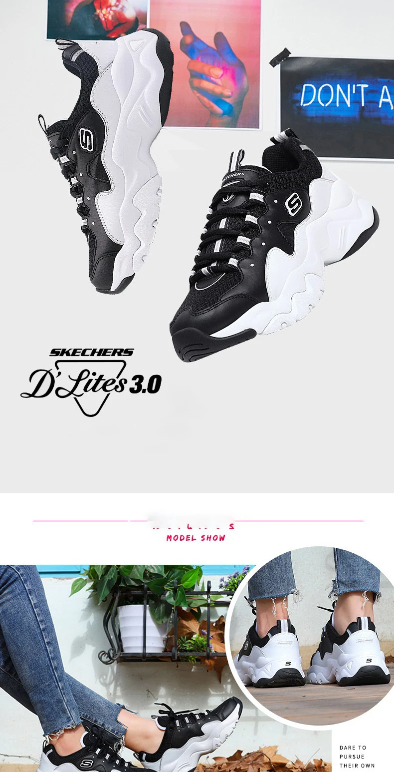 Skechers/Женская обувь; D'lites; модная женская брендовая повседневная обувь на платформе; женская прогулочная обувь; Chaussure Femme; 88888334-BKW