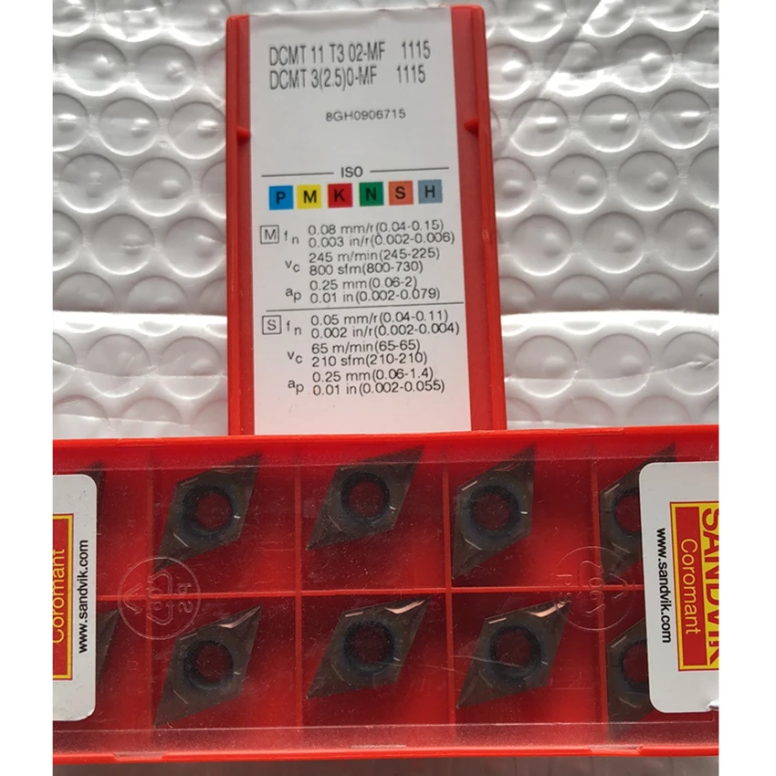 

Brand new DCMT11T302-MF 1115 DCMT32.50-MF 1115 Carbide inserts 10Pcs/Box Original packaging