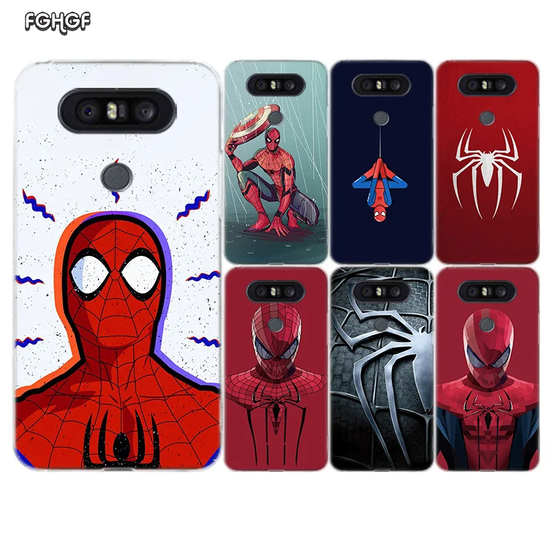 Красный мягкий резиновый чехол с рисунком Человека-паука для LG K8 K10 2018 2017 Q8 Q7 Q6 G6 G7