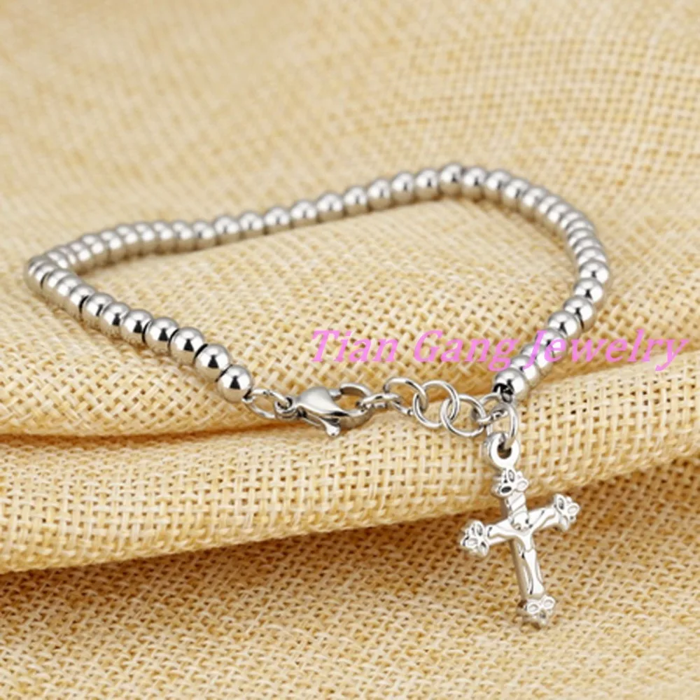 Горячие модные серебристого цвета 316L из нержавеющей стали бусы Браслеты Женские