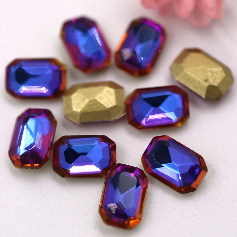 Стразы прозрачные пурпурно-голубые 8 мм грушевидной формы шт./упак. для
