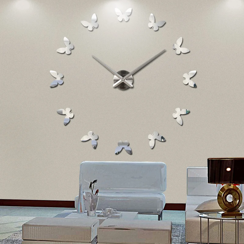 Новые настенные часы reloj de pared современный дизайн Европейский акриловый зеркальный 3d кварцевые часы домашний декор наклейки для гостиной