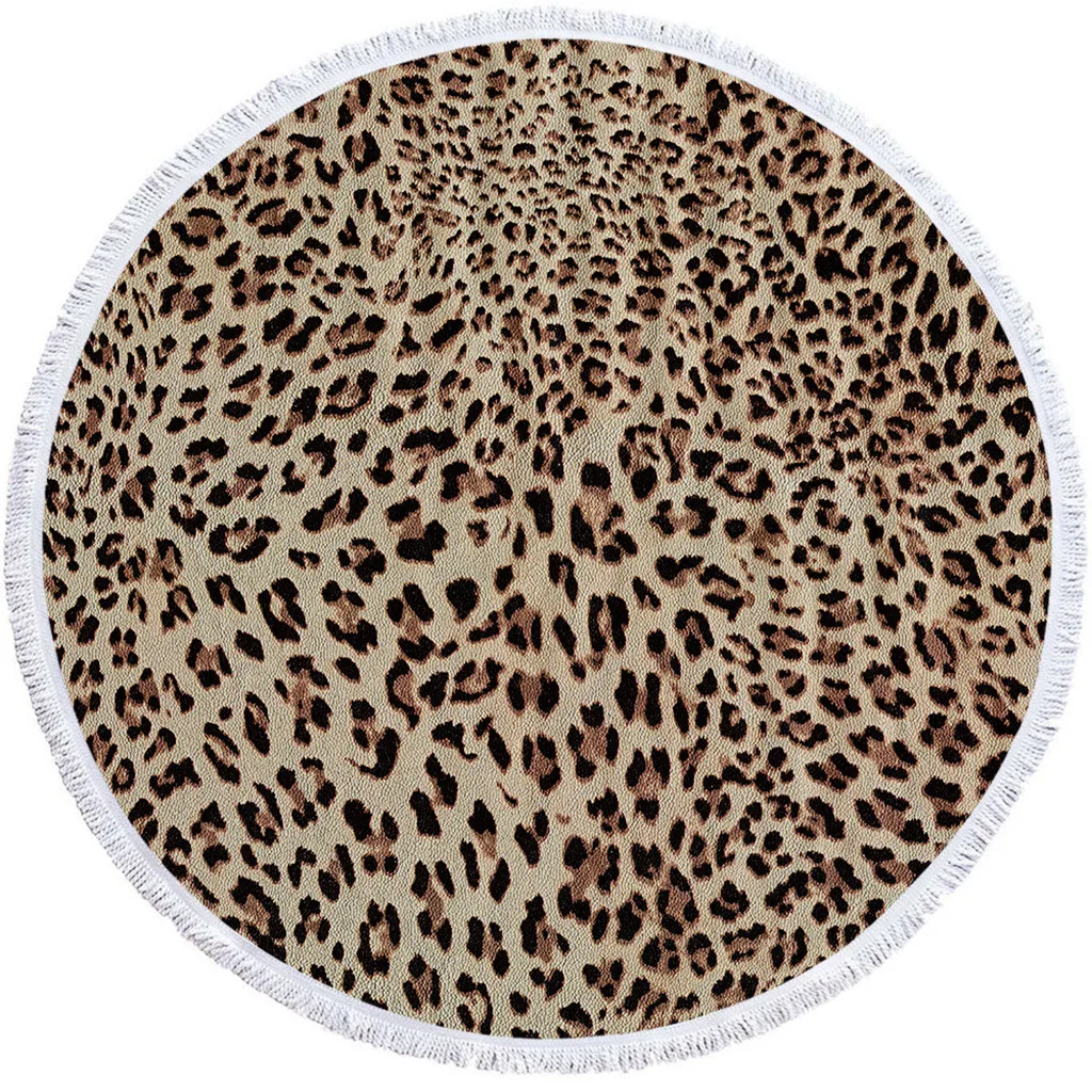 2019 hot new products 1 PC Round Beach Pool Home Shower Towel Blanket Table Cloth Yoga Mat Leopard decoration Accessories | Дом и сад