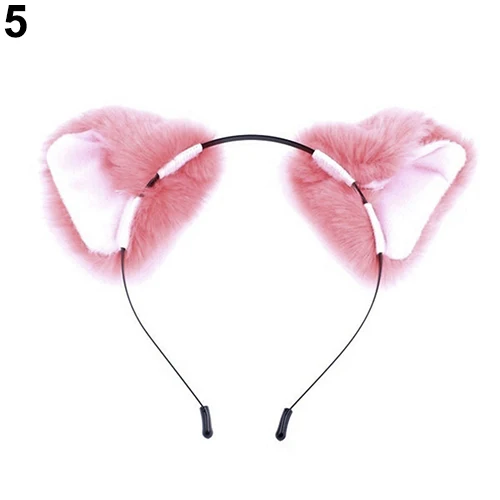 Повязка на голову для косплея с милыми пушистыми кошачьими или лисьими ушками