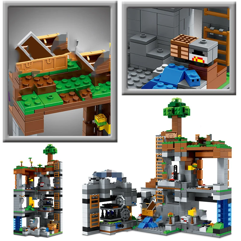 734 шт My Worlds Rock Castle Adventure строительные блоки Совместимые с LEGO City кирпичи Фигурки