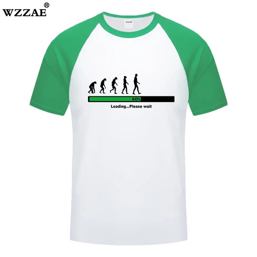 Футболка WZZAE Evolution Loading пожалуйста подождите Мужская футболка с теорией Большого