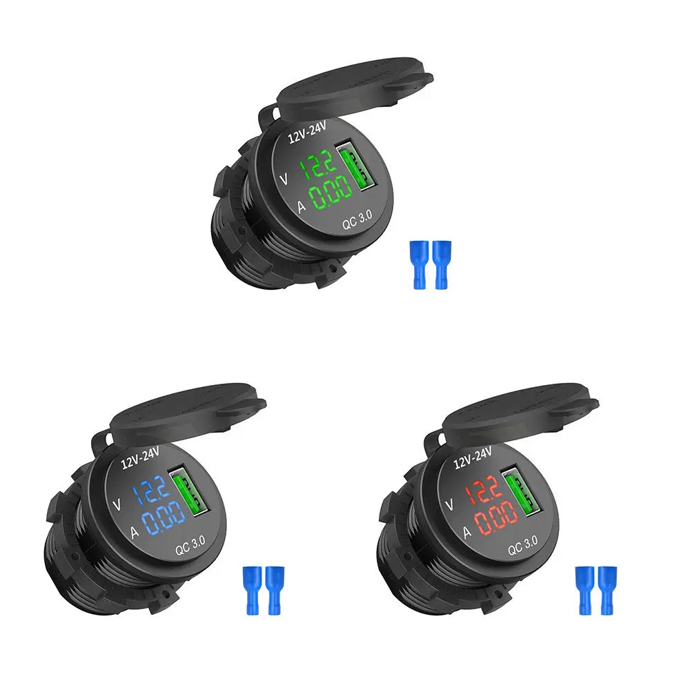 USB зарядное устройство QC 3 0 розетка быстрая зарядка для автомобиля мотоцикла 5 В