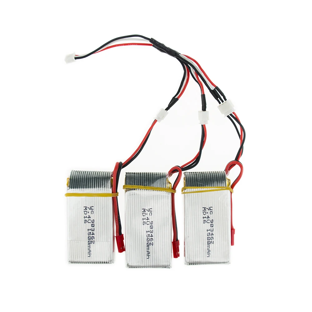 3 шт./лот 2S 7 4 V 1500Mah 25C JST разъем Lipo батарея с 1split3 кабель зарядное устройство для WLtoys