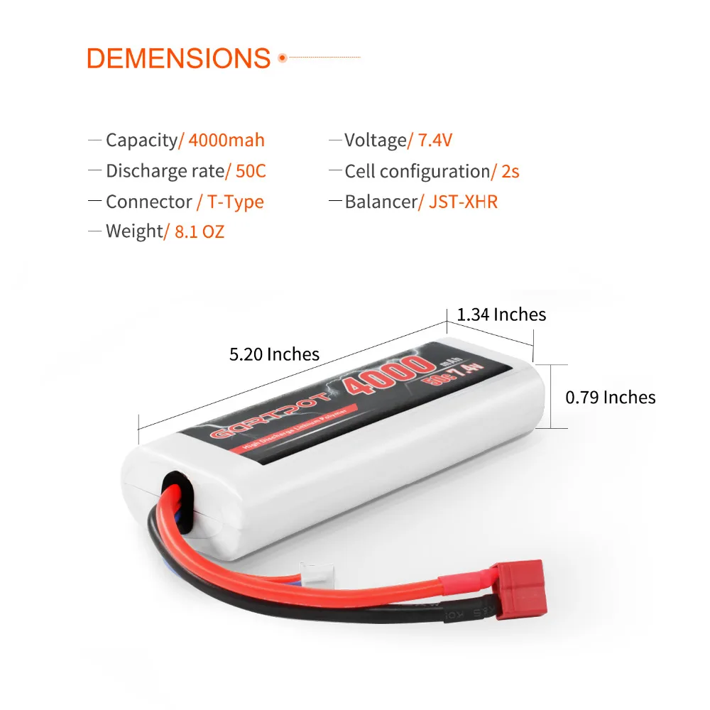 GARTPOT Lipo батарея 4000mAh 7 4 V 50C lipo 2S RC v с Deans T вилка для грузовика автомобиля Traxxas Slash |