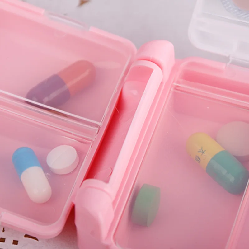 1Pc Portable Mini Cartoon Plastic Pill Box Medicine Case For Healthy Care Empty Drugs False Eyelashes | Красота и здоровье