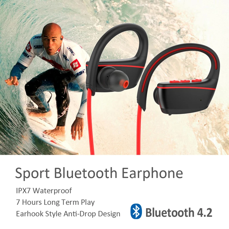 YTOM IPX7 водонепроницаемые беспроводные наушники для плавания Спортивная bluetooth