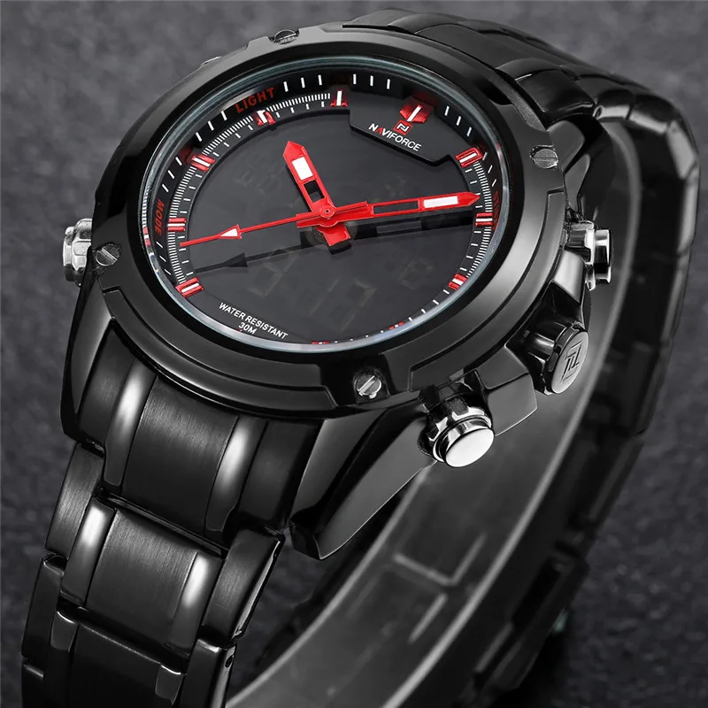 Часы NAVIFORCE Мужские Цифровые Спортивные брендовые Роскошные армейские аналоговые