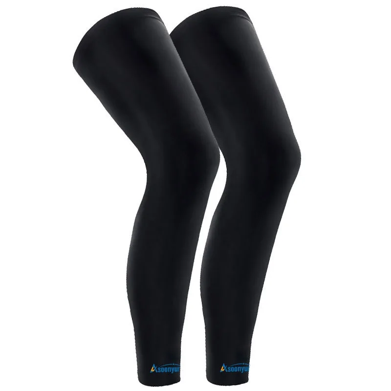 Leg Warmers Compression Knee Support Brace Cycling Bicycle Hiking Legwarmers Basketball Sport Leg Sleeve Legging for Men Women - Color: 1 Pair