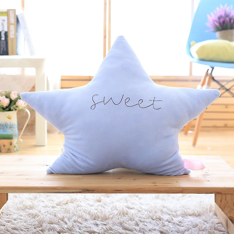 45cm blue star 45 см/65 см Детские подушки, игрушки, мягкие, успокаивающие, звездная луна, кукла, плюшевая, мягкая, милая, для украшения кровати, подушка, подарок для девочек - Цвет: 45cm blue star