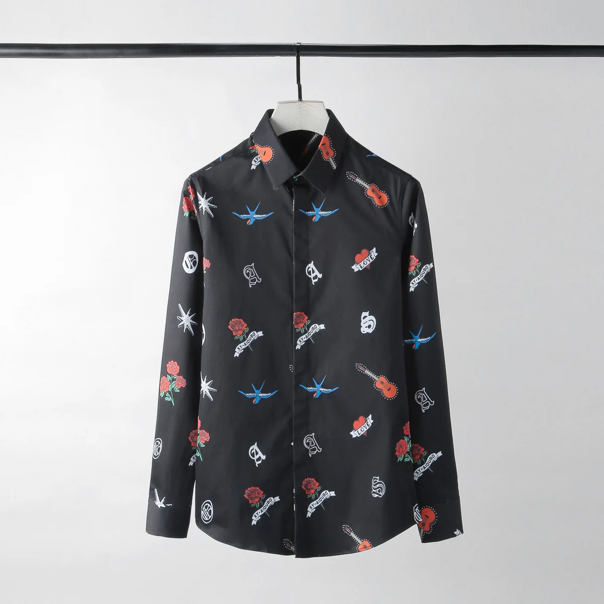 Модные мужские рубашки с принтом по всей поверхности размера плюс 4xl цветочным