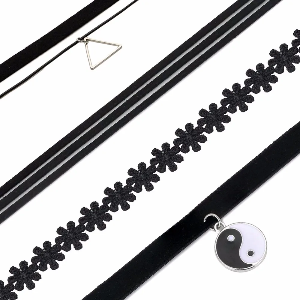 Новинка 2017 года Винтаж Chocker 8 шт./лот панк Collier Femme эластичного бархата Готический