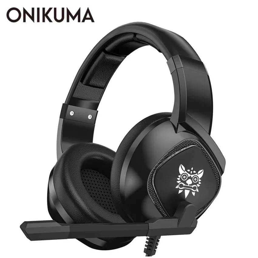 ONIKUMA K19 3,5 мм игровая гарнитура PS4 PC Gamer стерео наушники бас наушники с микрофоном/светодиодный светильник для Xbox One/ноутбука планшета/телефона