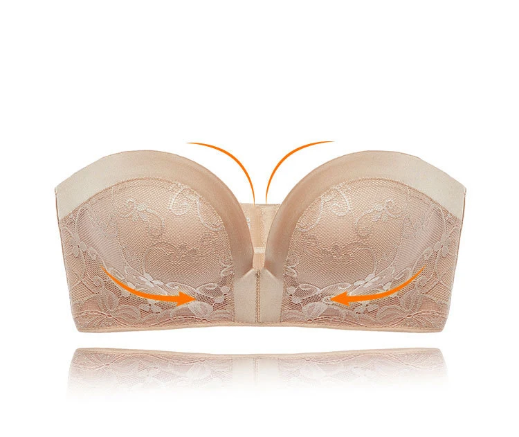 Jerrinut бюстгальтер без бретелек Sexy Кружева Push Up Bralette бюстгальтеры для Для женщин нижнее белье Свадебные невидимый бюстгальтер Femme косточек BH бюстгалтерженское бельебюстгальтербелье женскоенижнее белье жен