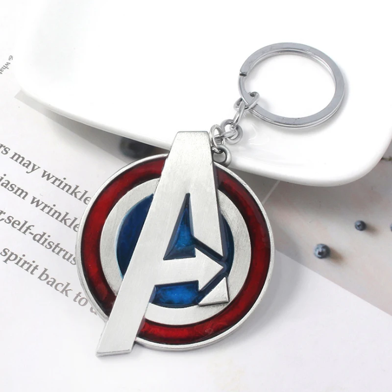 Брелок для ключей Marvel мужской металлический брелок в стиле аниме с изображением