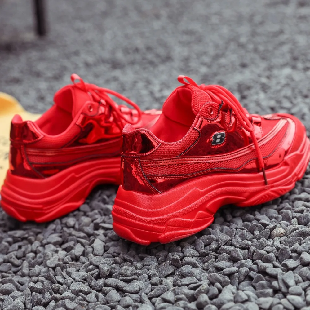 Женские кроссовки на платформе повседневные дышащие плоской подошве 2019|Женские