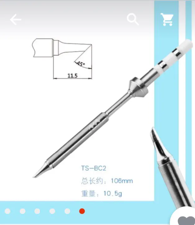 BC2 Цифровой паяльник сменный наконечник для TS100 TS-100 USB Электрический паяльник TS-B2/TS-BC2/TS-K/TS-KU/TS-C4/TS-D24/TS-I - Цвет: BC2