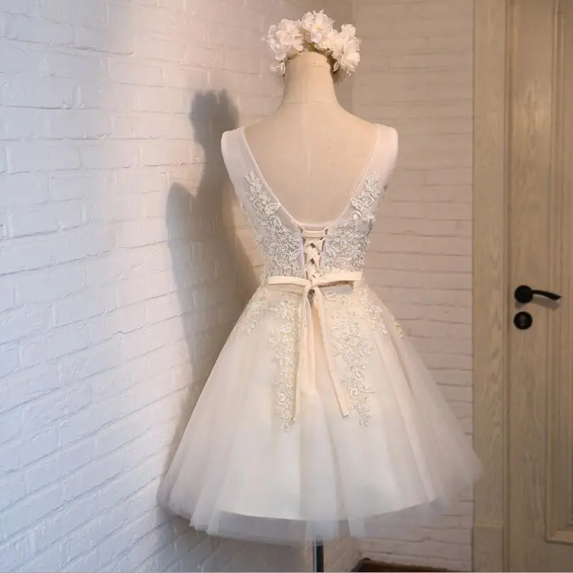 Короткое вечернее платье SSYFashion горячая Распродажа сексуальные кружевные вечерние платья с v-образным вырезом А-силуэта платья для выпускного вечера на заказ Robe De Soiree