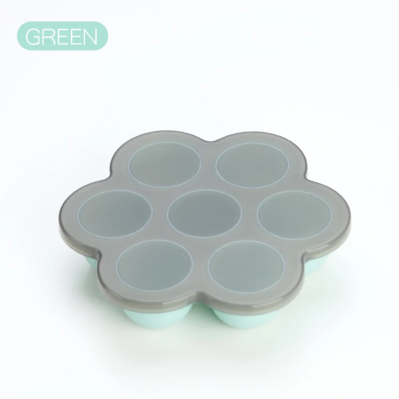 Green WORTHBUY 7 решеток, форма для льда, Пищевая силиконовая форма для льда, форма для фруктового льда, круглая форма, кухонные аксессуары - Цвет: Green
