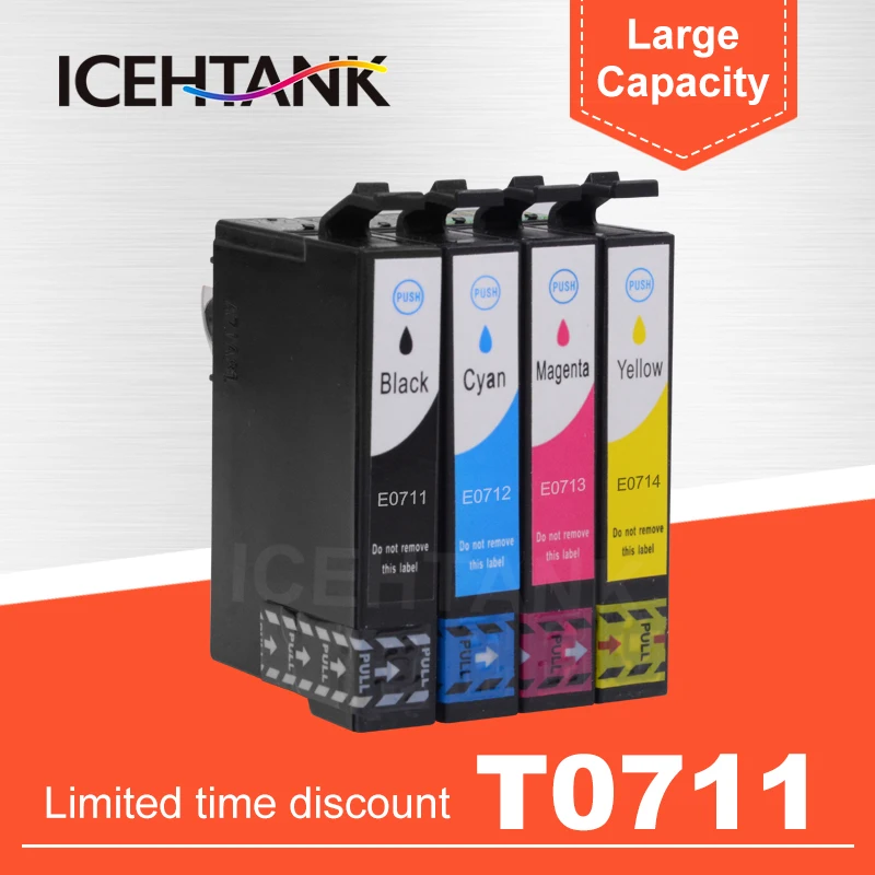 

ICEHTANK совместимый чернильный картридж для принтера Epson T0711-T0714 T0715 стилус SX100 SX110 SX105 SX115 SX200 SX205 SX209 SX210 принтер
