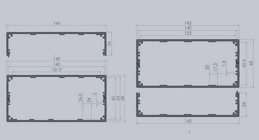 10 шт. алюминиевые распределительные коробки с порошковым покрытием 68*145*200 мм |